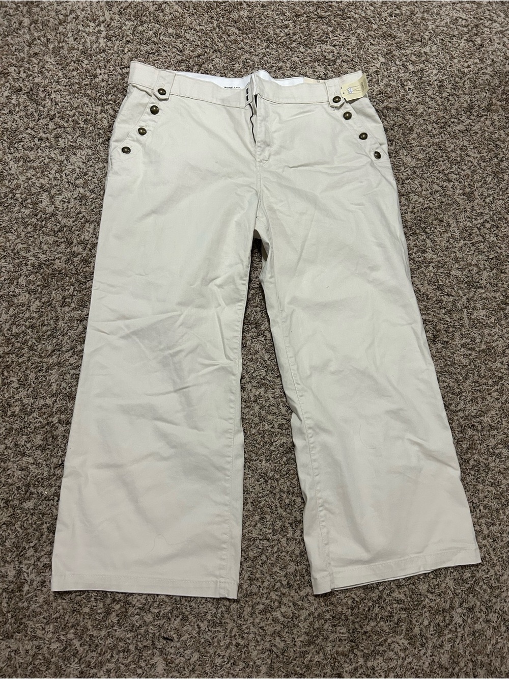 St. John's Bay Cream Wide-Leg Pants